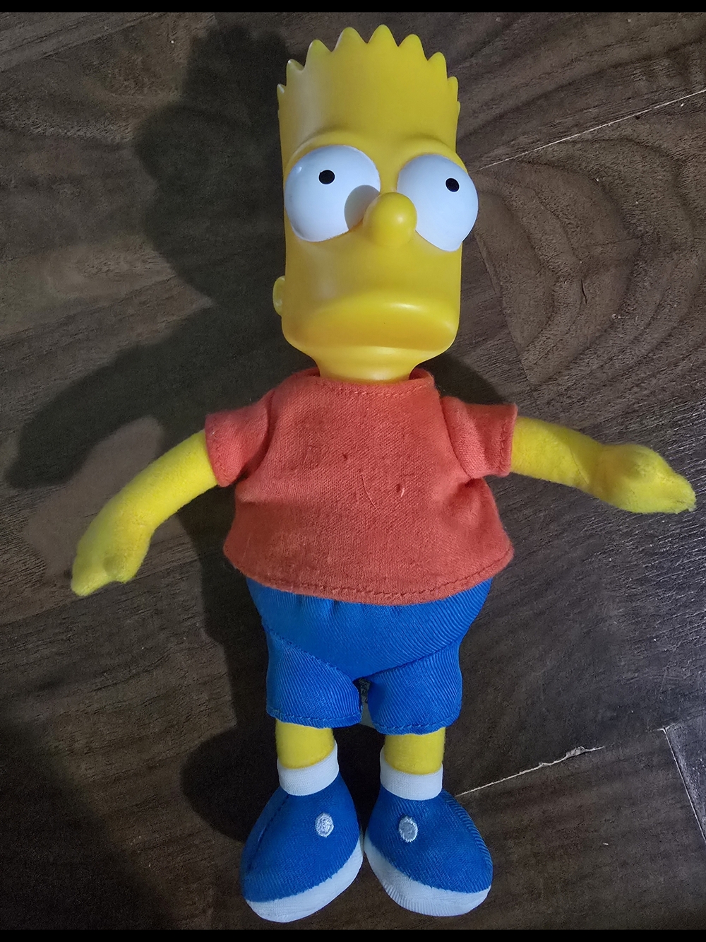Bart Simpson Plush Toy with Red Shirt and Blue Shorts 9 Inches Tall